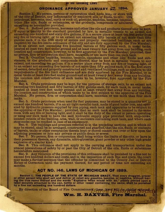 Poster - Inflammable Goods, Oils, Etc.
