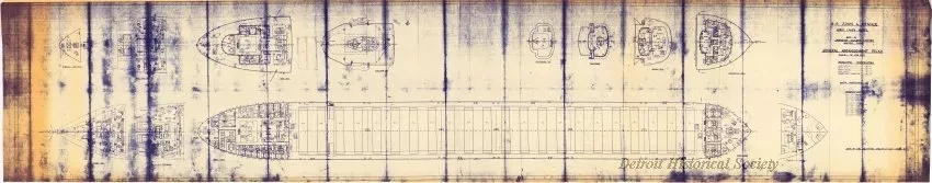 Blueprint - S.S. John A. France,
Great Lakes Vessel