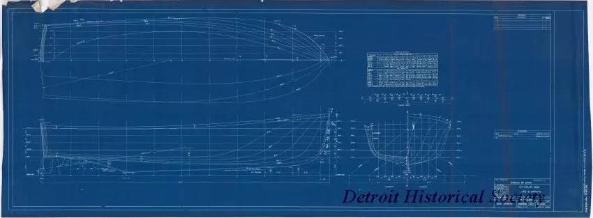 Blueprint - 40' Utility Boat, 
Lines & Offsets