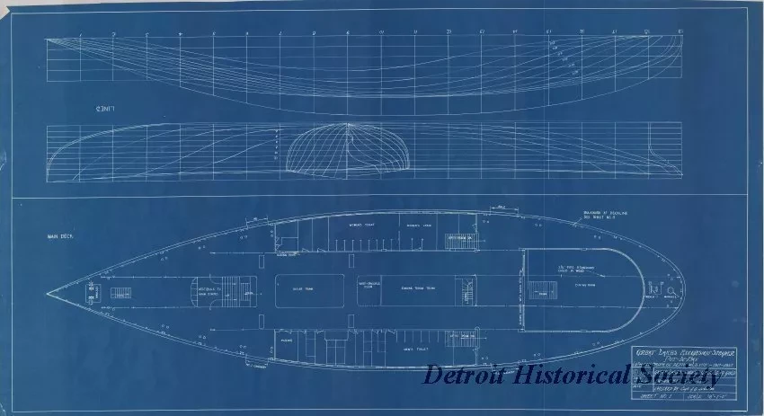 Blueprint - Great Lakes Excursion Steamer, Put-In-Bay