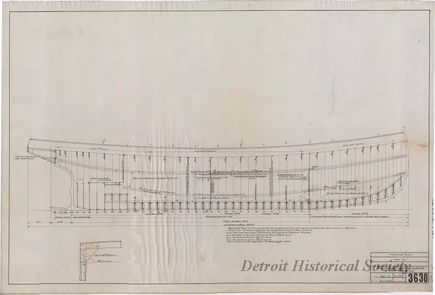 Drawing, Technical - Framing Plan, Fire Tug 
[Hull No. 75]