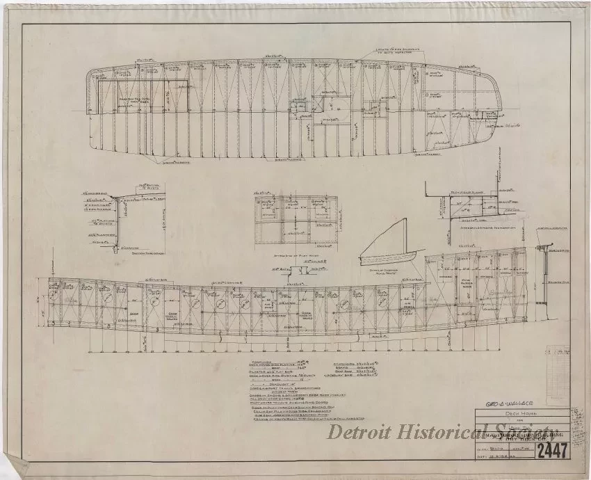 Drawing, Technical - Deck House for Fire Tug
[Hull No. 75]