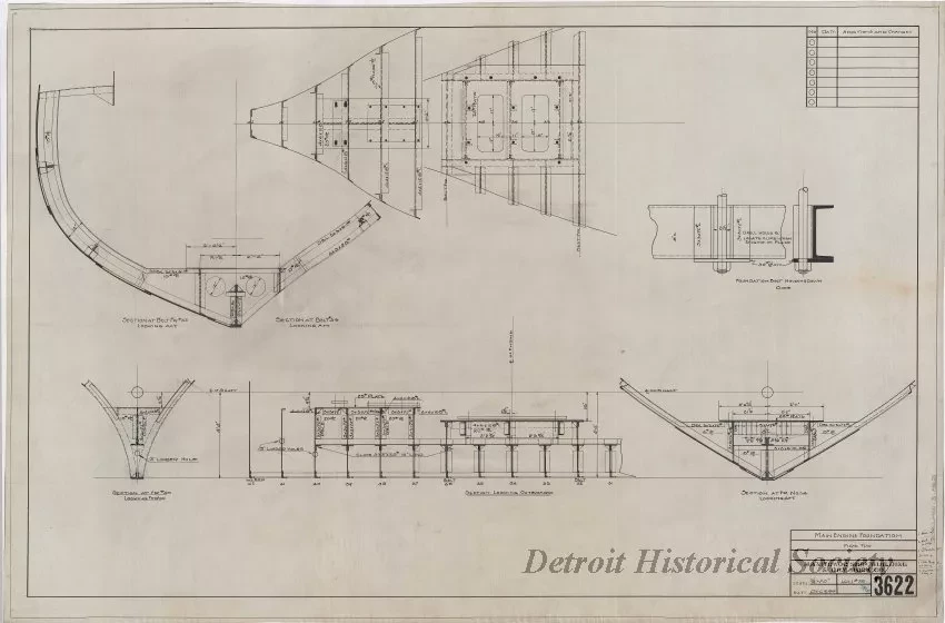 Drawing, Technical - Main Engine Foundation, Fire Tug
[Hull No. 75]