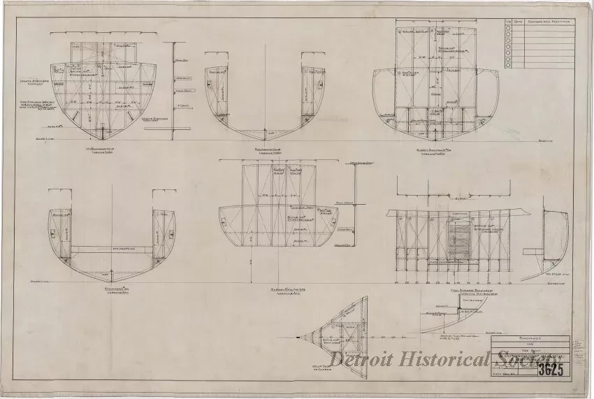 Drawing, Technical - Bulkheads for Fire Boat
[Hull No. 75]
