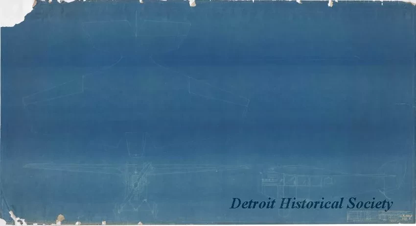 Blueprint - Commercial Monoplane (Stout Type), 
Three Seater Aerial Sedan, Pack. [Packard] Engine #744