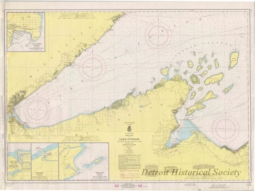 Chart, Navigational - West End of Lake Superior,
Little Girls Point, Mich., to Silver Bay, Minn.,
Including the Apostle Islands