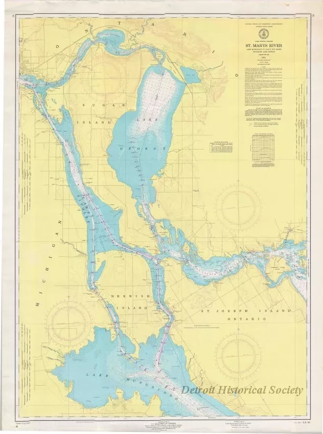 Chart, Navigational - St. Mary's River,
Lake Munuscong to Sault Ste. Marie Including Lake George
