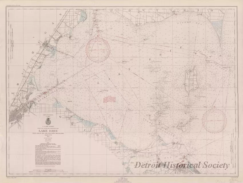 Chart, Navigational - Lake Erie,
West End of the Lake Including the Islands