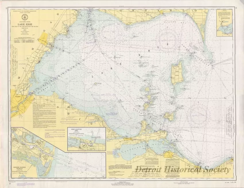 Chart, Navigational - Lake Erie,
West End of the Lake Including the Islands