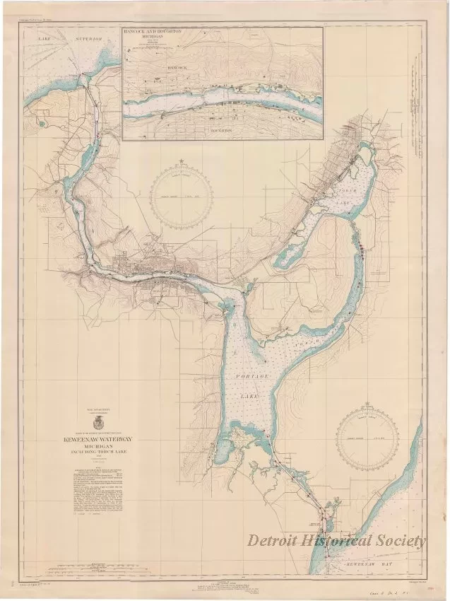 Chart, Navigational - Keweenaw Waterway, Michigan,
Including Torch Lake