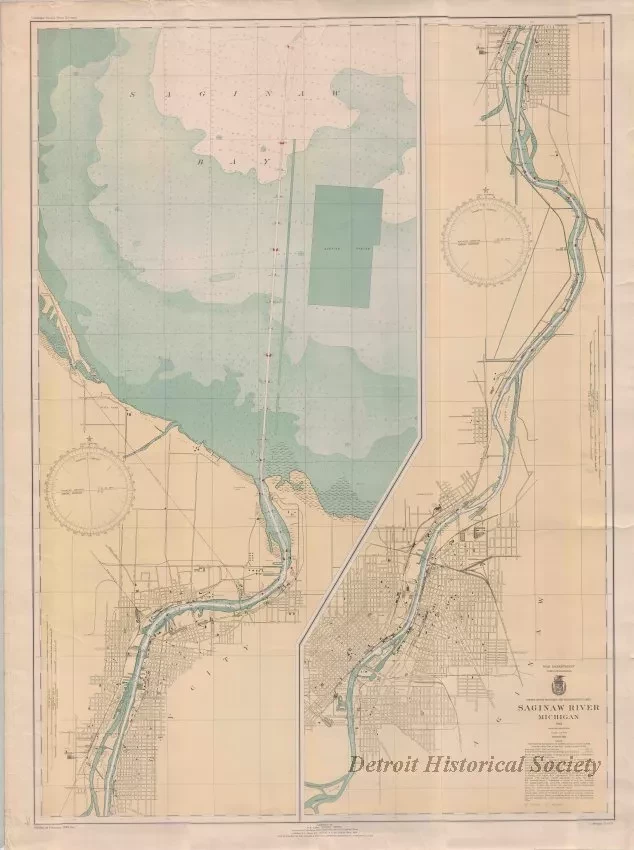Chart, Navigational - Saginaw River, Michigan