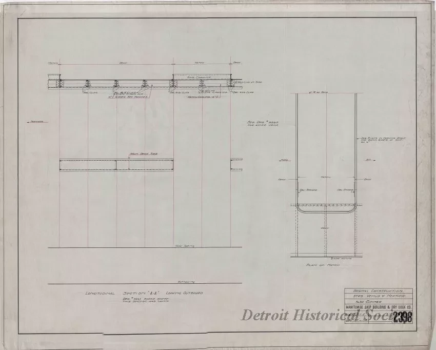Drawing, Technical - Original Construction,
Strs. Venus & Neptune, Also Jupiter