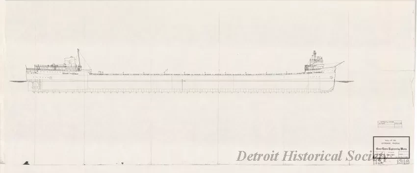 Photocopy - Hull No. 301, Outboard Profile
[SS Edmund Fitzgerald]