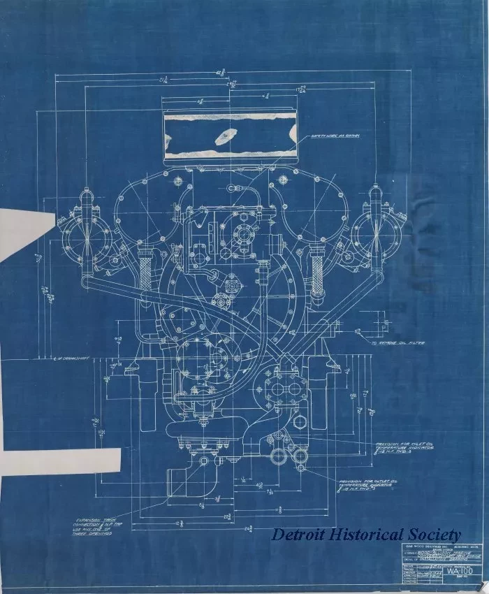 Blueprint - Wood-Allison Marine Conversion, Left Hand Engine.
Installation Drawing