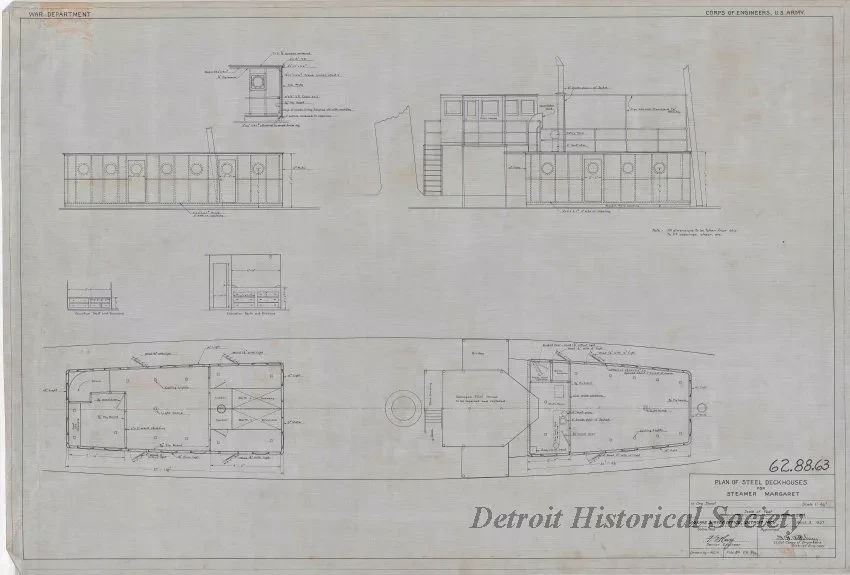 Drawing, Technical - Plan of Steel Deckhouses for Steamer Margaret