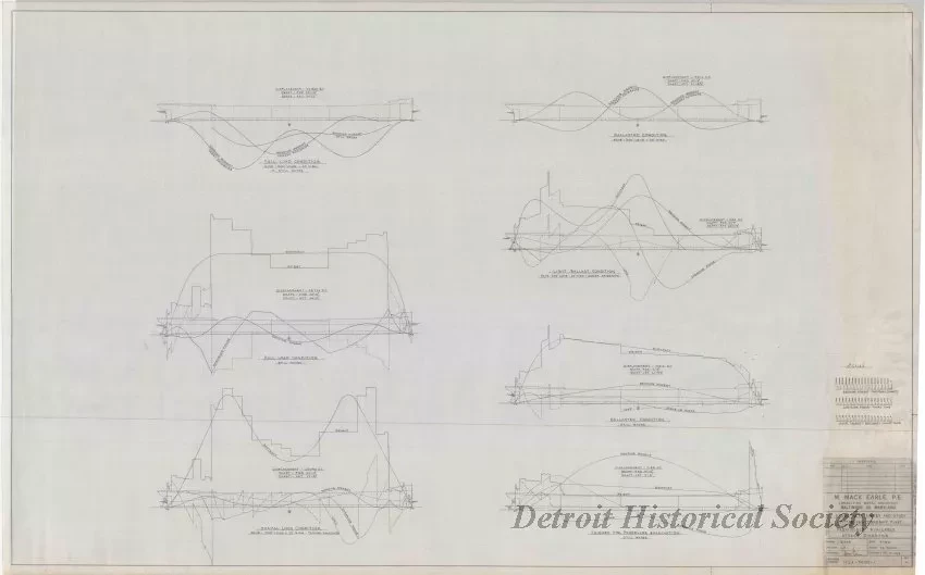 Drawing, Technical - Structural Survey and Study - Pittsburgh Steamship Fleet; 
Previously Available Stress Diagrams