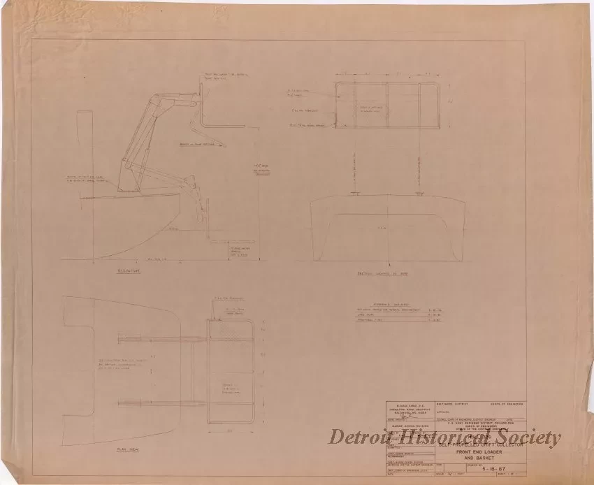 Drawing, Technical - Hull 339, Self-Propelled Drift Collector,
Front End Loader and Basket