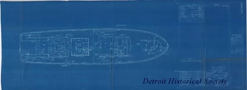 Blueprint - 63 Ft. Aircraft Rescue Boat - Mark 3, 
Deck Fittings Locations