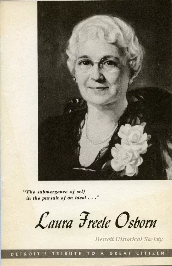 Booklet - Laura Freele Osborn, Detroit's Tribute to a Great Citizen