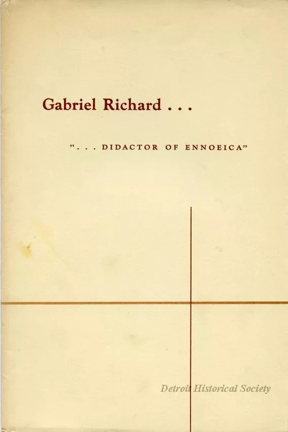 Booklet - Gabriel Richard... "...Didactor of Ennoeica"
