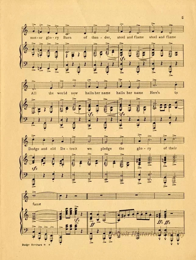 Music, Sheet - Dodge Brothers March