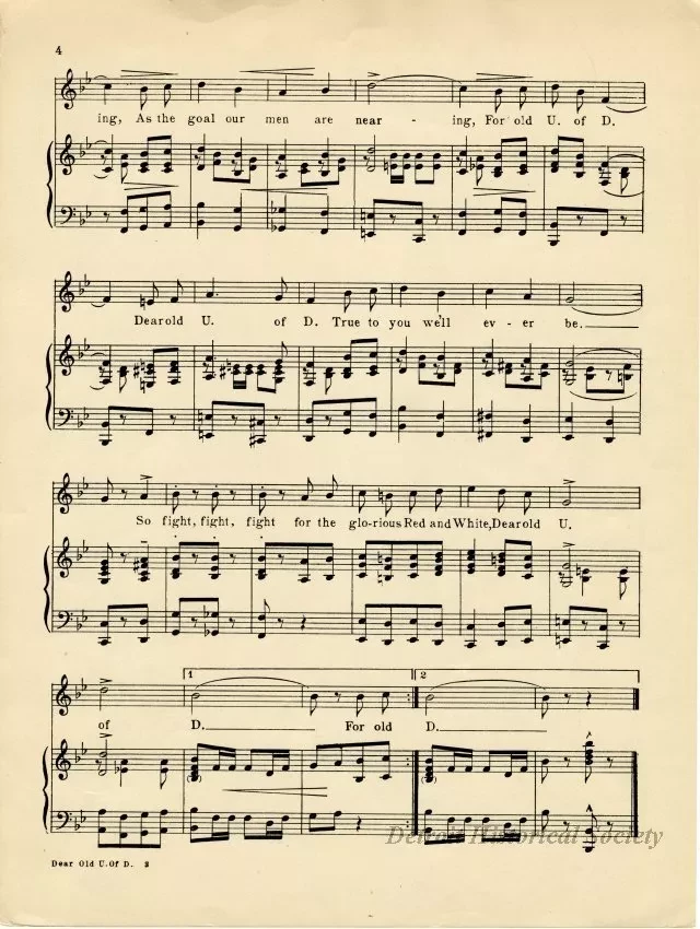 Music, Sheet - Dear Old U of D