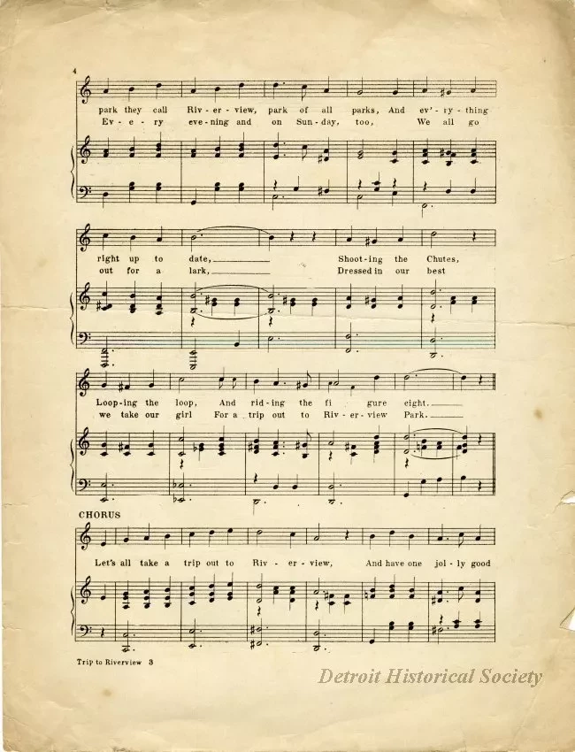 Music, Sheet - Let's All Take a Trip Out to Riverview