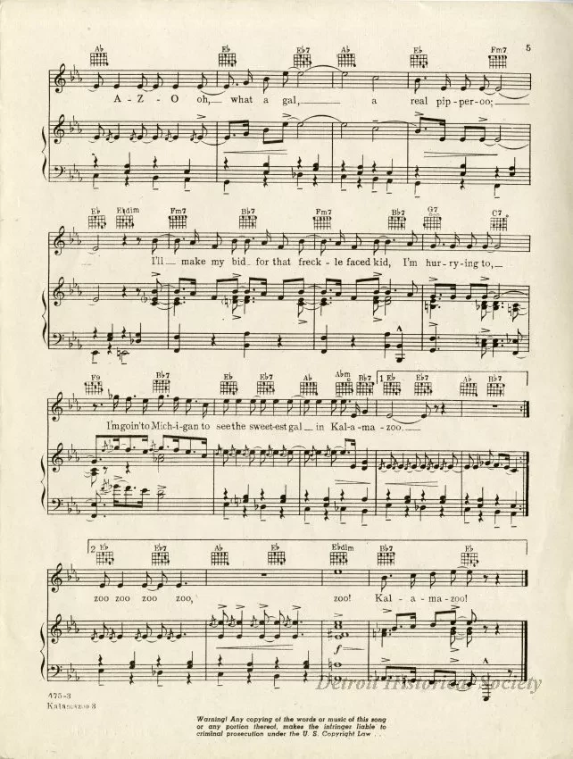 Music, Sheet - I've Got a Gal in Kalamazoo