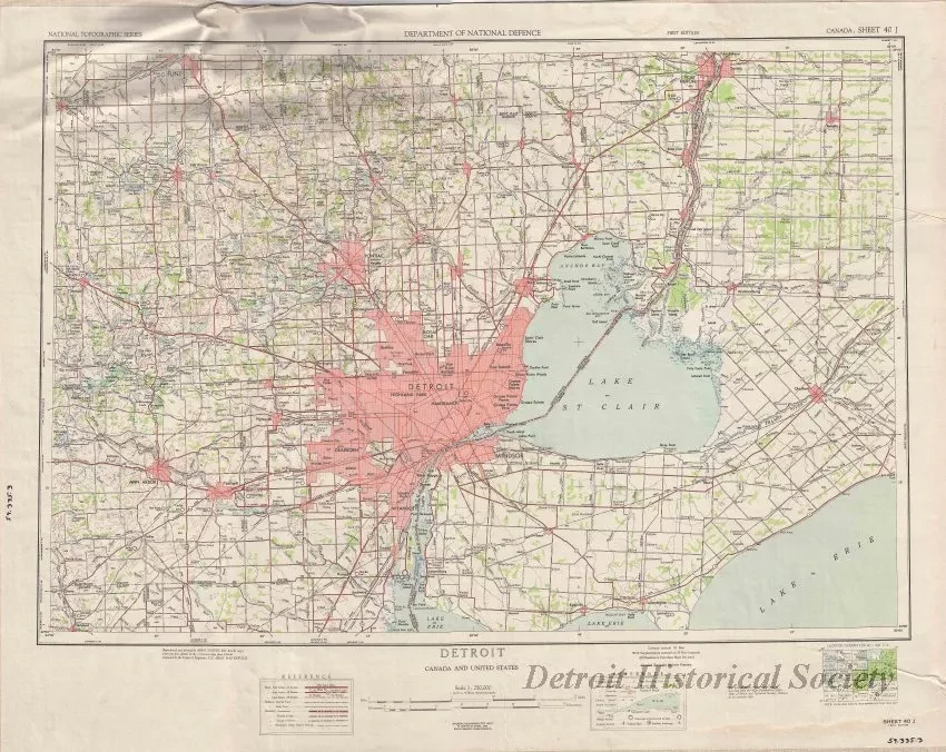 Map - Detroit, Canada and United States
(Sheet 40 J)