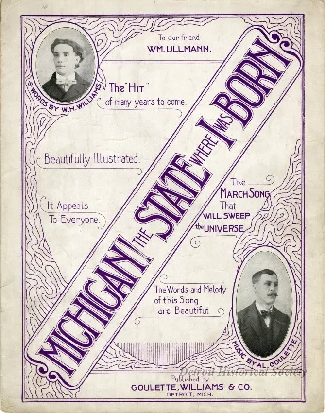 Music, Sheet - Michigan, The State Where I Was Born