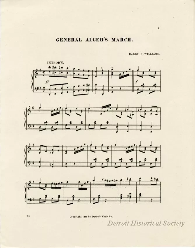 Music, Sheet - General Alger's March