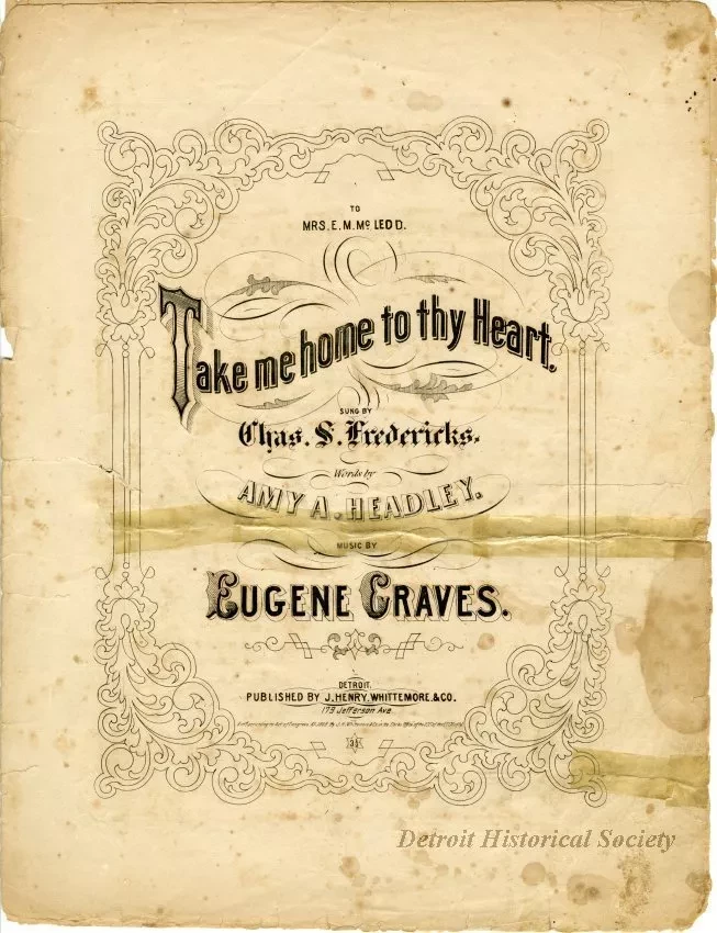 Music, Sheet - Take Me Home to Thy Heart