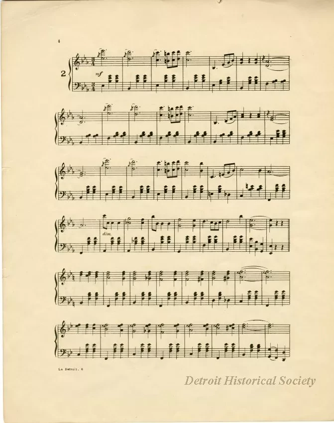 Music, Sheet - La Detroit Waltzes