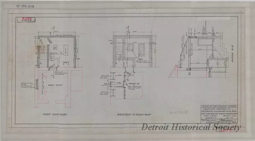 Drawing, Architectural - Proposed Addition to Telephone Exchange Bldg. No. 25 for
Emergency Radio Power Plant, Fort Wayne, Detroit, Michigan