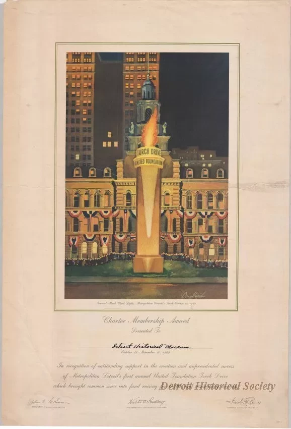 Poster - Torch Drive United Foundation,
Charter Membership Award