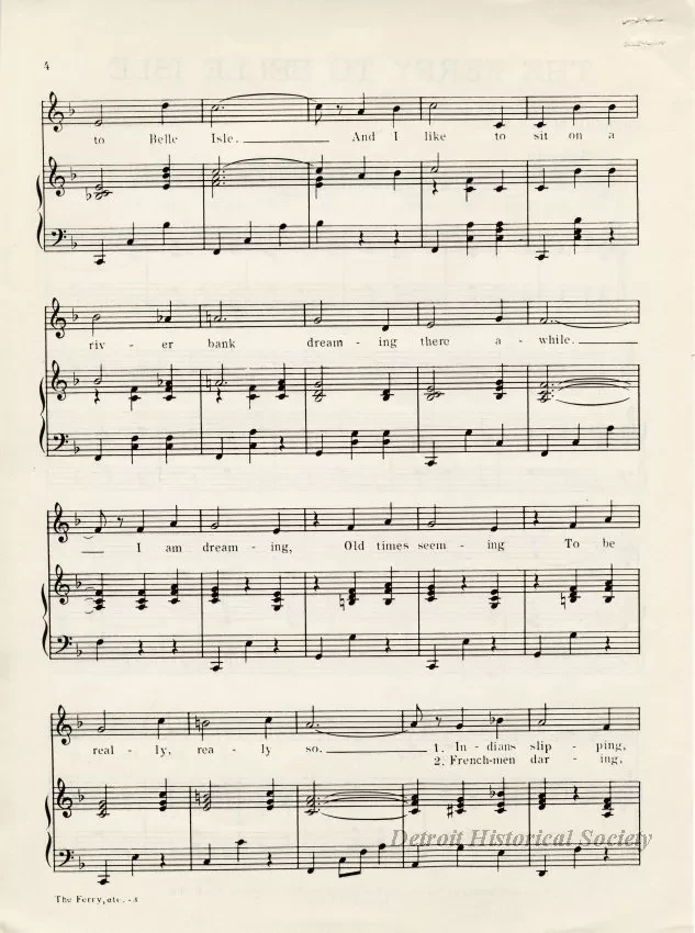 Music, Sheet - The Ferry to Belle Isle