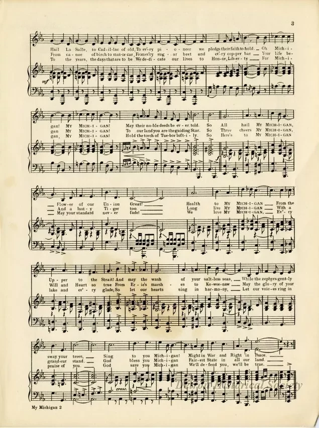 Music, Sheet - My Michigan