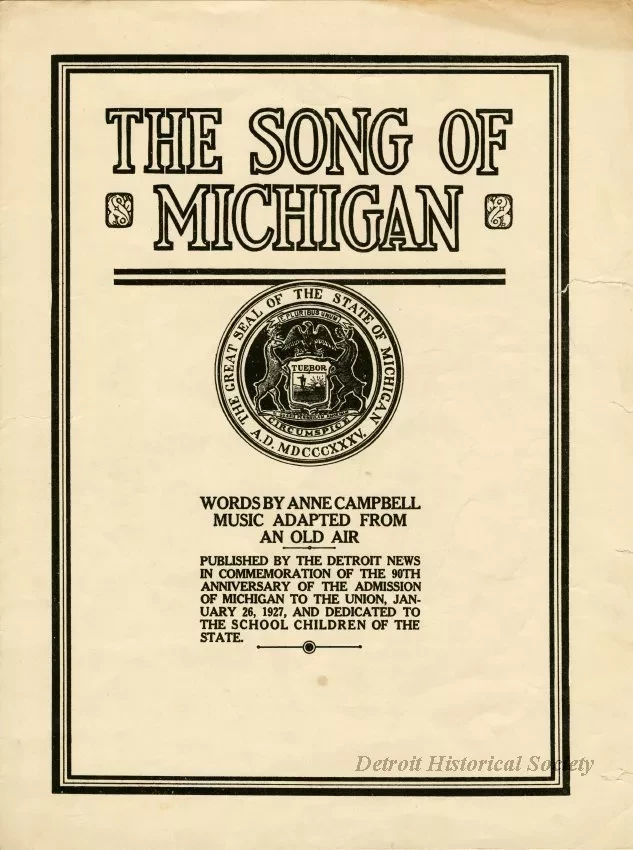 Music, Sheet - The Song of Michigan