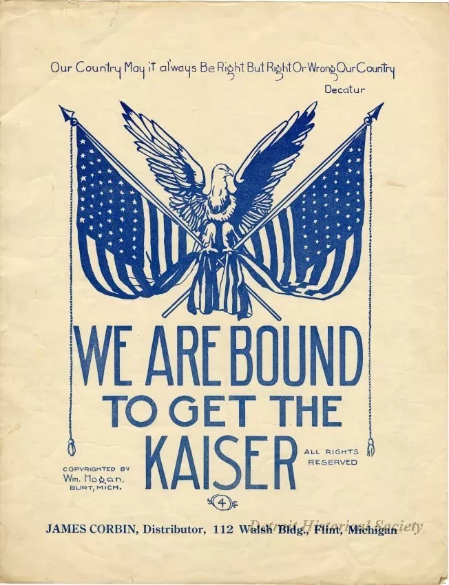 Music, Sheet - We Are Bound to Get the Kaiser