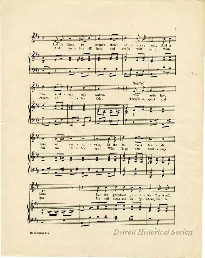 Music, Sheet - The Cadillaqua Song