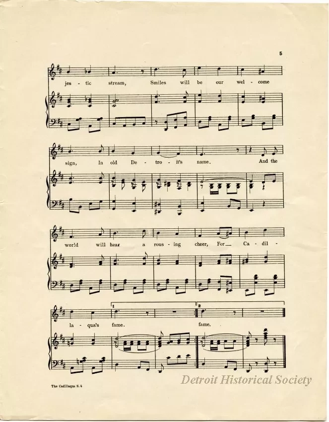 Music, Sheet - The Cadillaqua Song