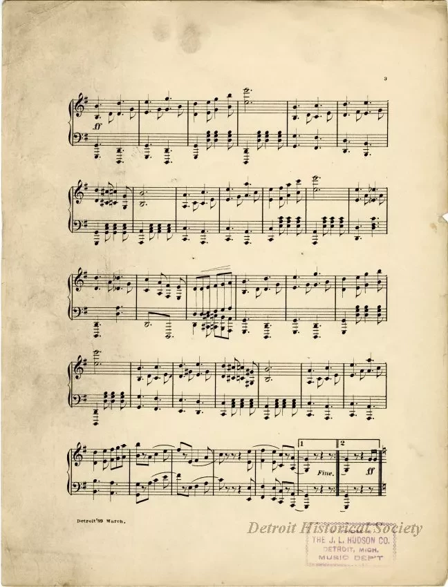 Music, Sheet - Detroit '99
