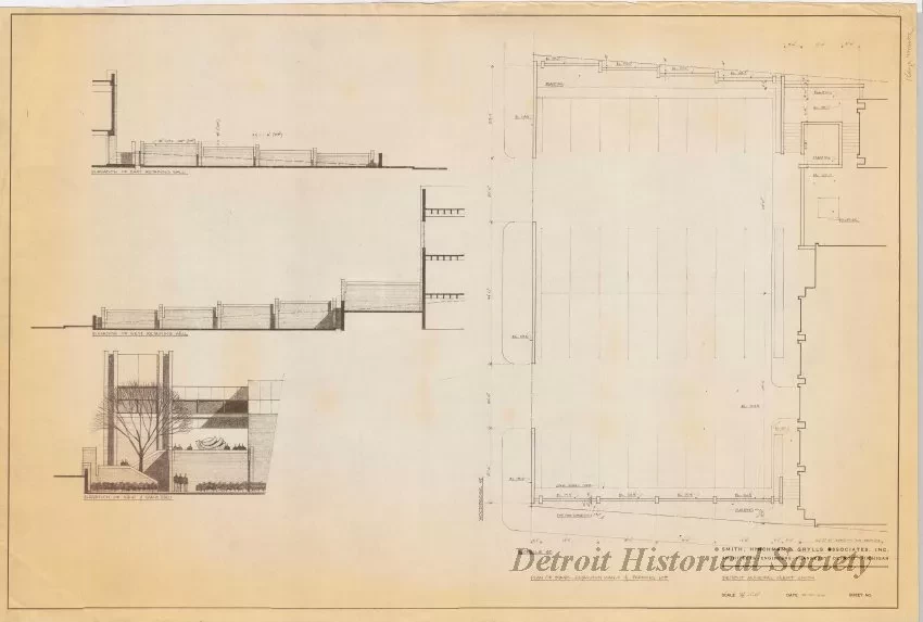 Blueprint - Detroit Municipal Credit Union -
Plan of Stairs, Retaining Walls & Parking Lot