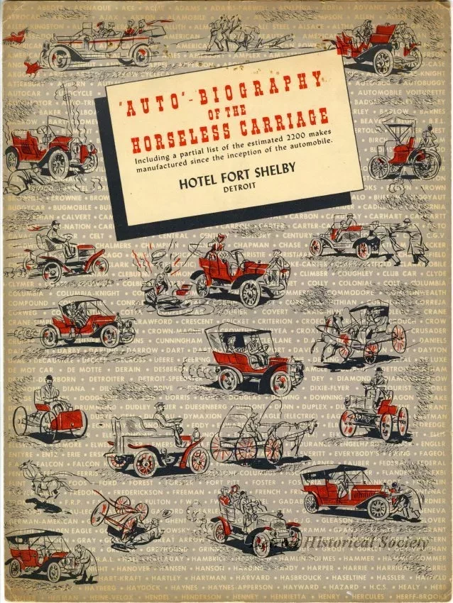 Menu - Auto Biography of the Horseless Carriage,
Hotel Fort Shelby