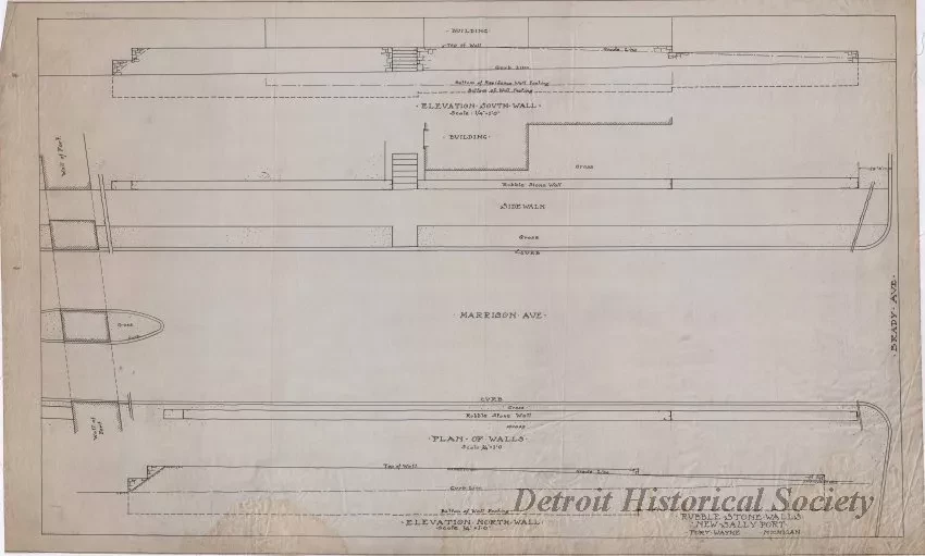 Drawing, Technical - Rubble Stone Walls, New Sallyport,
Fort Wayne, Michigan