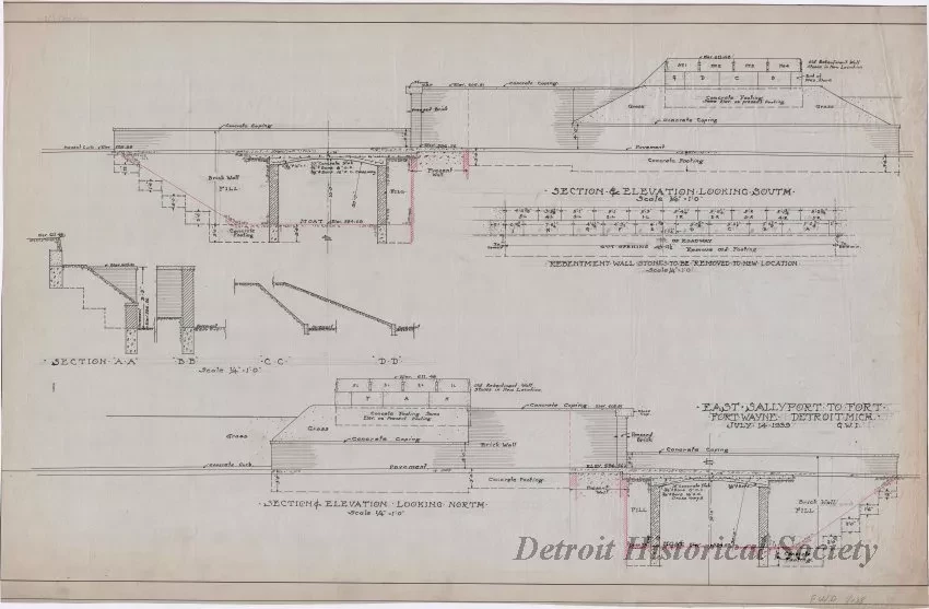 Drawing, Technical - East Sallyport to Fort,
Fort Wayne, Detroit, Mich.