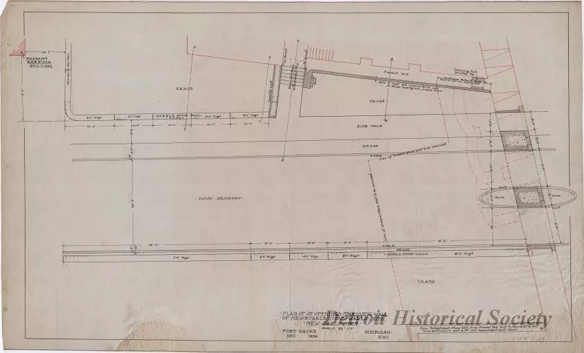 Drawing, Technical - Plan of Openings Through Wall of New Rubble Stone Walls, Etc.,
New Sallyport, Fort Wayne, Mich.