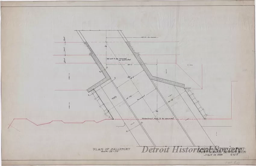 Drawing, Technical - East Sallyport to Fort,
Fort Wayne, Detroit, Mich.