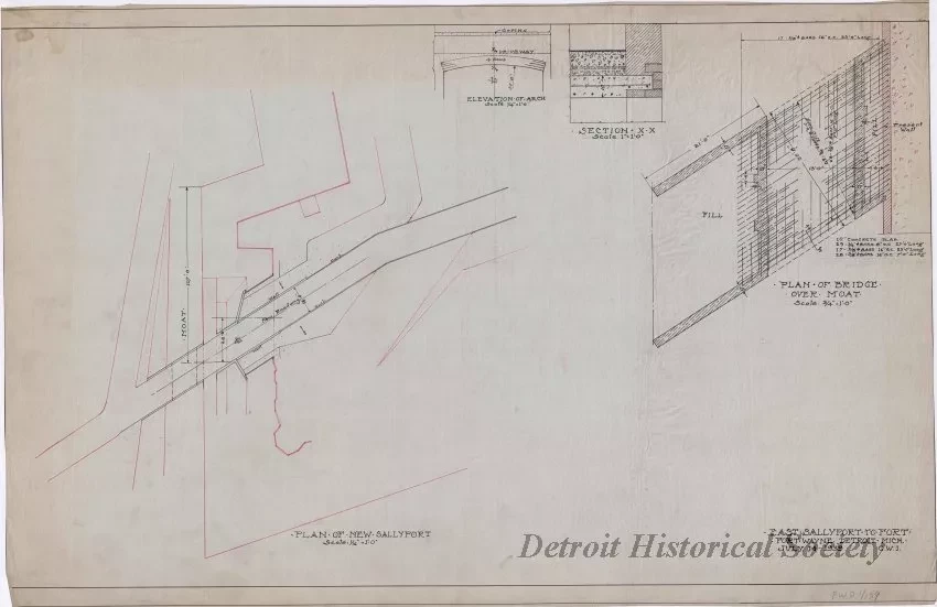 Drawing, Technical - East Sallyport to Fort,
Fort Wayne, Detroit, Mich.