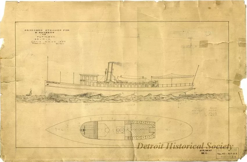 Drawing, Technical - Proposed Steamer for W. Rayberg 
of Put In Bay (Str. No. 47)
